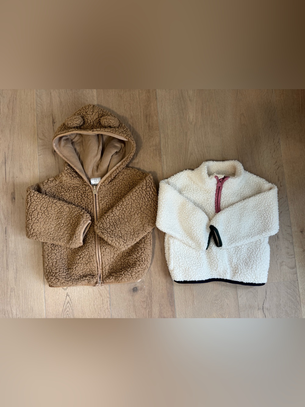 GAP Kids Sherpa Zip-Front Bottoms in Cream and Brown